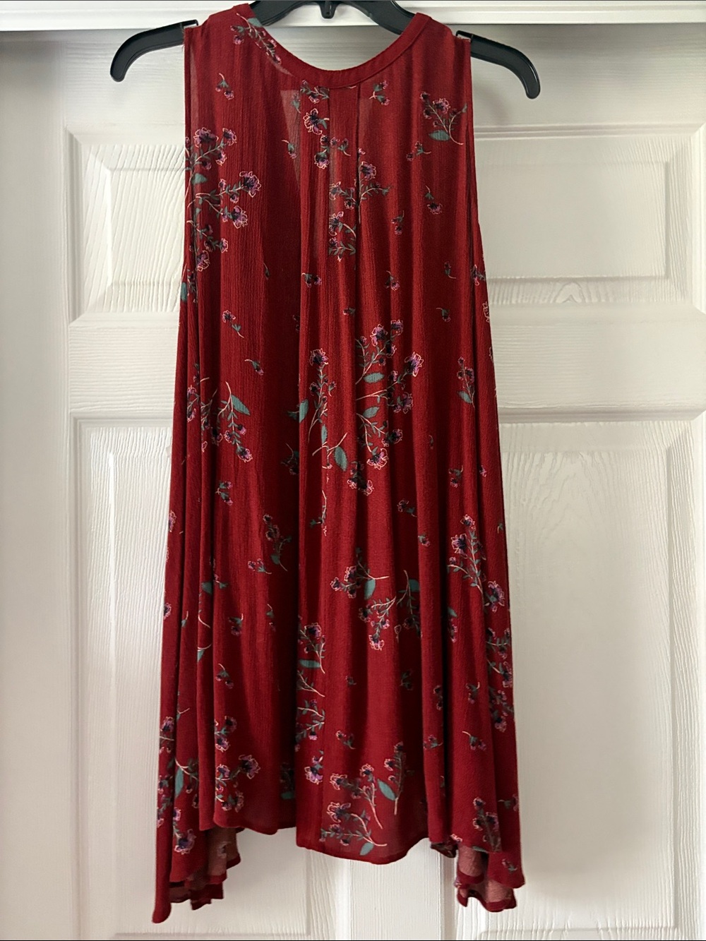 Free People Red Floral Swing Dress